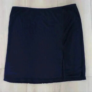 FREE PEOPLE | Women's Navy Chevron Front  Side Slit Mini Skirt NWOT